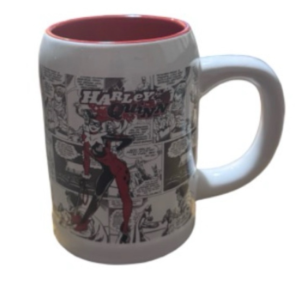 Harley Quinn Comic Mug - Bold Red and White